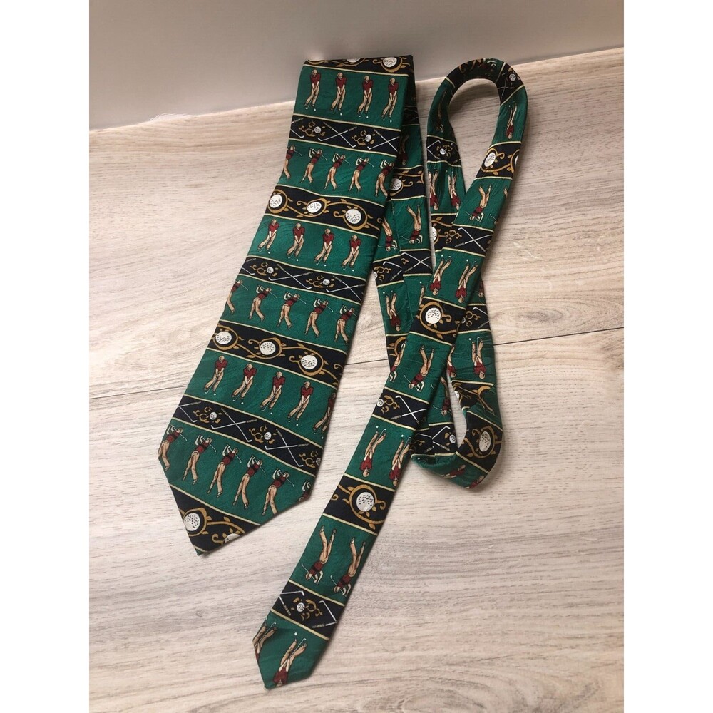 Crooks & Creed Men's Handmade Golf Print 100% Silk Tie